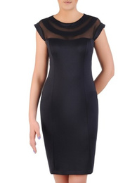 Granatowa sukienka z nowoczesnym dekoltem 20270
